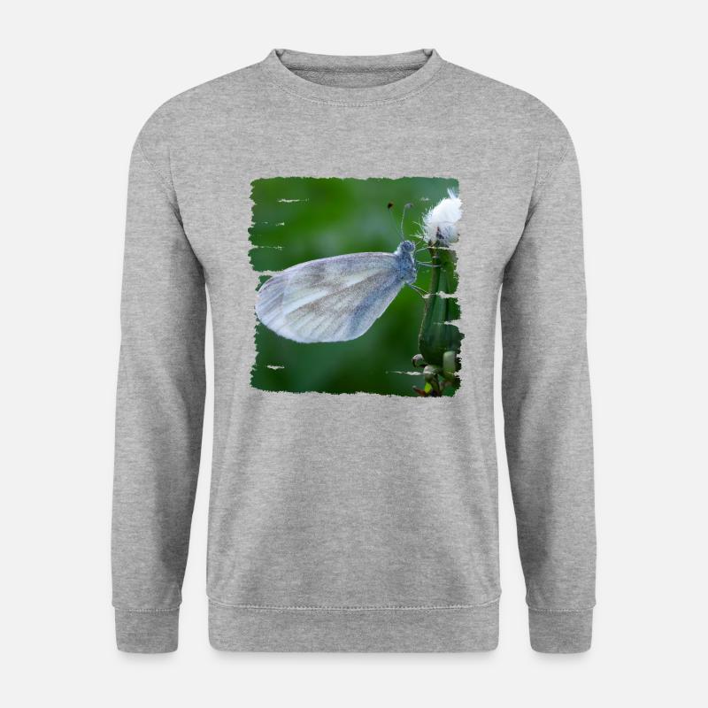 Butterfly resting on a thistle - Unisex Sweatshirt - salt & pepper