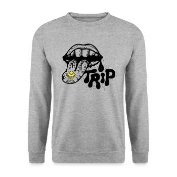 Ecstasy Trip - Unisex Pullover - Weißgrau meliert - Vorne - Alina (178cm) & Michal (187cm)
