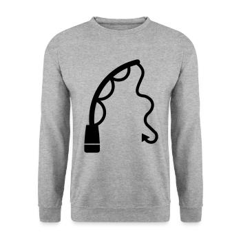 Icône de pêche à la canne à pêche - Sweat-shirt Unisexe - gris chiné - Devant - Alina (178cm) & Michal (187cm)