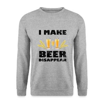 Bier lustiger BierSpruch mit Bier - Unisex Pullover - Weißgrau meliert - Vorne - Alina (178cm) & Michal (187cm)