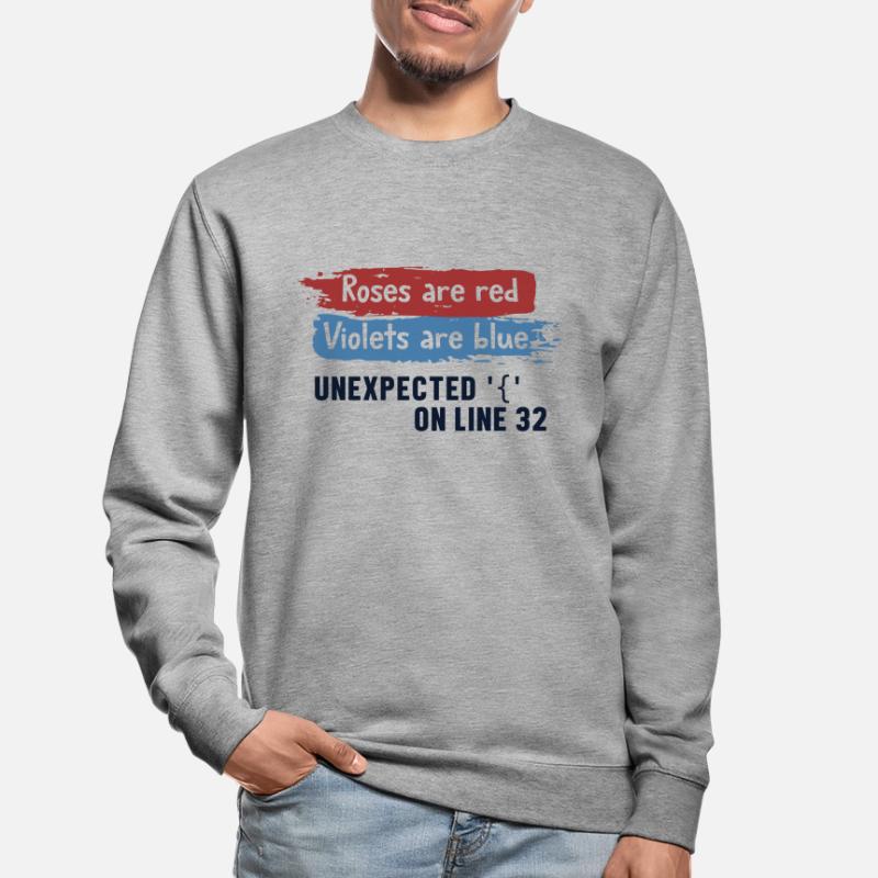 Unexpected { on Line 32 Developer Coder Programmer Sweat-shirt Unisexe