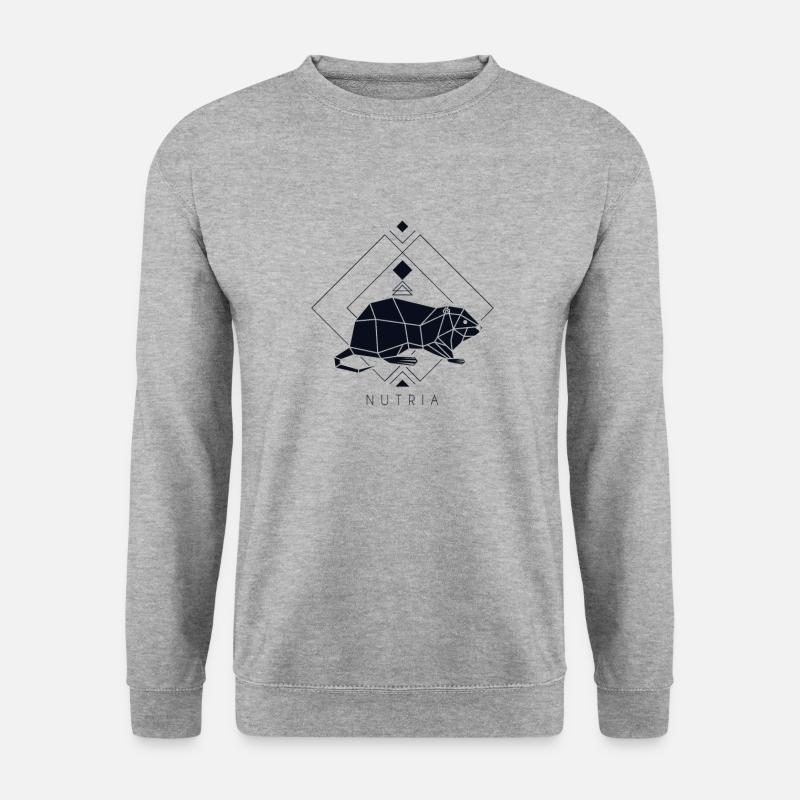 Nutria Polygone Castor Rat Nutria Castor Des - Sweat-shirt Unisexe - gris chiné