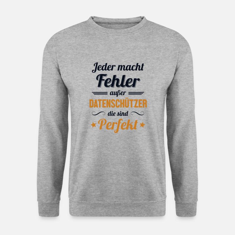 Datenschützer sind Perfekt Datenschutz Experte - Unisex Pullover - Weißgrau meliert
