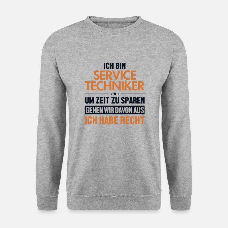 Servicetechniker hat immer Recht Servicetechniker - Unisex Pullover - Weißgrau meliert