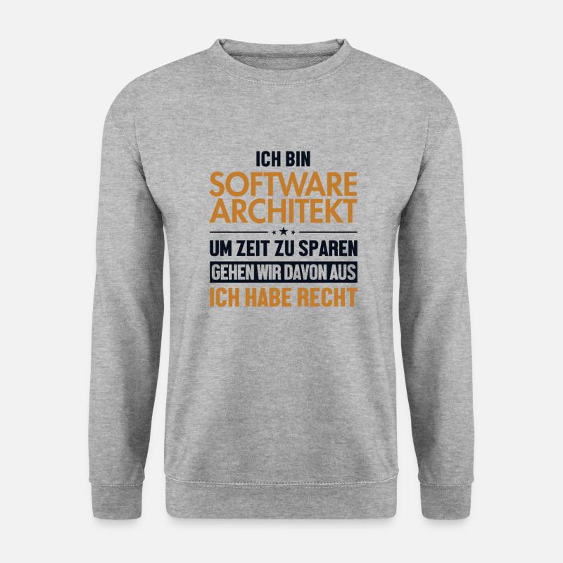 Software Architekt hat immer Recht Software - Unisex Pullover - Weißgrau meliert