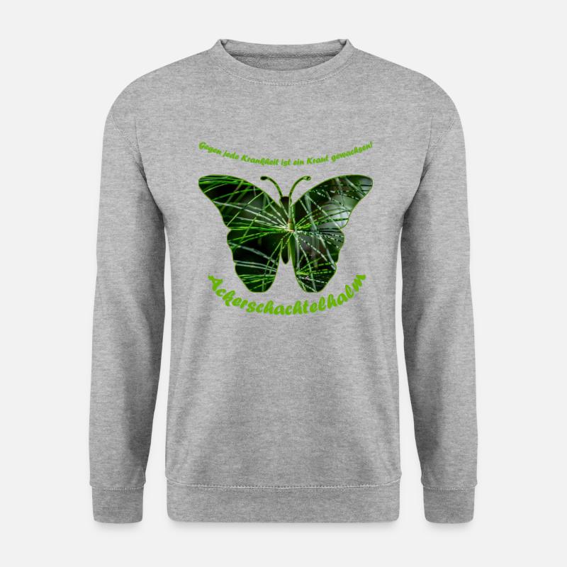 ackerschachtelhalm schmetterling - Unisex Pullover - Weißgrau meliert