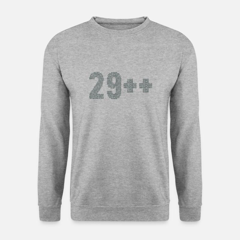 29++ Programmierer Softwareentwickler Coder 30. - Unisex Pullover - Weißgrau meliert