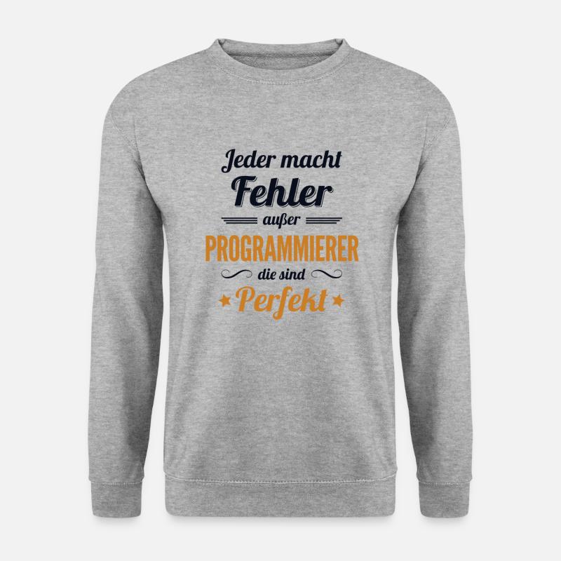 Programmierer sind Perfekt Developer Coder - Unisex Pullover - Weißgrau meliert