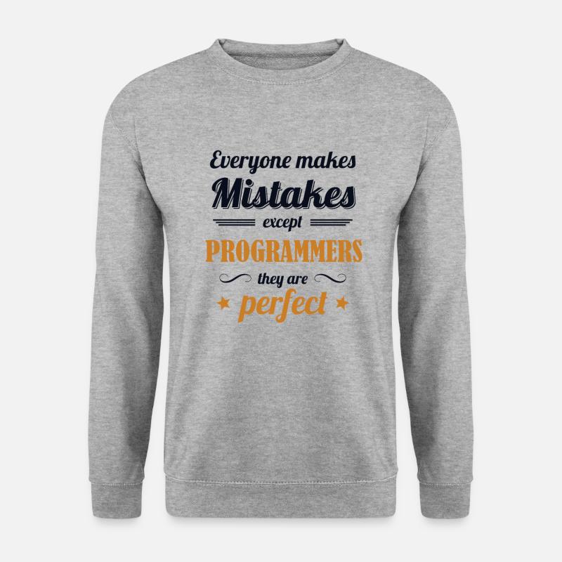 Programmers are Perfect Developer Coder - Unisex Pullover - Weißgrau meliert