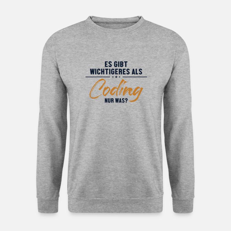 Wichtigeres als Coding Softwareingenieur Coder - Unisex Pullover - Weißgrau meliert
