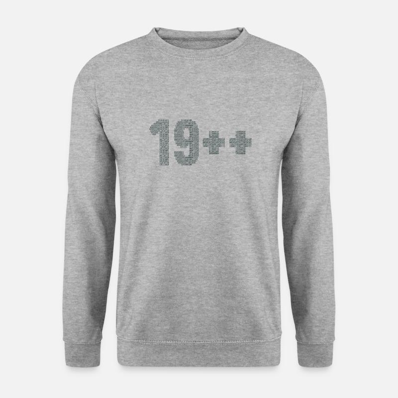 19++ Programmierer Softwareingenieur Coder 20. - Unisex Pullover - Weißgrau meliert