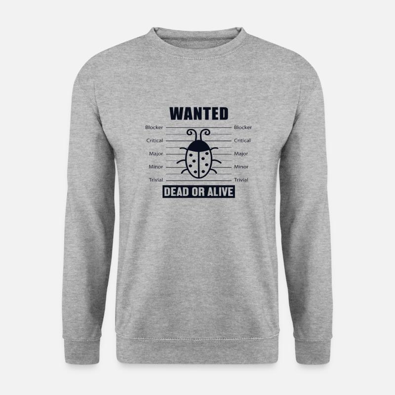Bugs Wanted Softwareentwickler Developer - Unisex Pullover - Weißgrau meliert