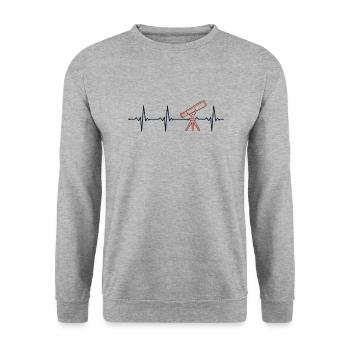Astronomie Heartbeat Astronomie Photographe Cosmologiste - Sweat-shirt Unisexe - gris chiné - Devant - Alina (178cm) & Michal (187cm)
