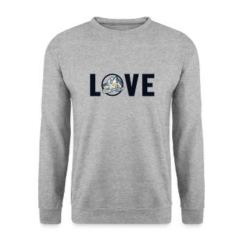 Love Motorschlitten Schneemotorrad Motoneige - Sweat-shirt Unisexe - gris chiné - Devant - Alina (178cm) & Michal (187cm)