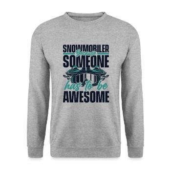 La motoneige doit être un conducteur de motoneige génial - Sweat-shirt Unisexe - gris chiné - Devant - Alina (178cm) & Michal (187cm)