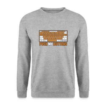 Push My Buttons Admin IT Operations Computer Scientist - Unisex Sweatshirt - salt & pepper - Front - Alina (178cm) & Michal (187cm)