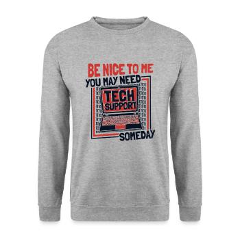 You May Need Tech Support Someday Computer Scientist - Unisex Sweatshirt - salt & pepper - Front - Alina (178cm) & Michal (187cm)