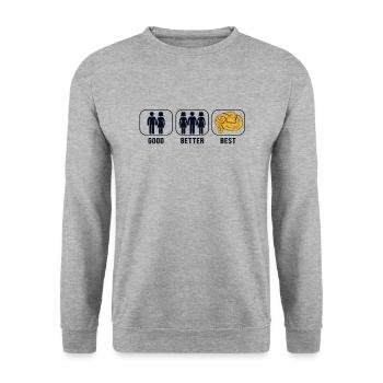Bon meilleur meilleur boule de banane Python boule de banane - Sweat-shirt Unisexe - gris chiné - Devant - Alina (178cm) & Michal (187cm)