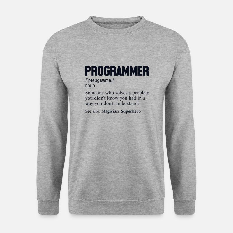 Programmer Definition Softwareentwickler Coder - Unisex Pullover - Weißgrau meliert