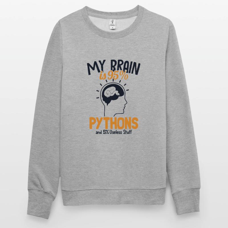 My Brain is 95% Pythons Python Snake Banana Unisex Sweatshirt