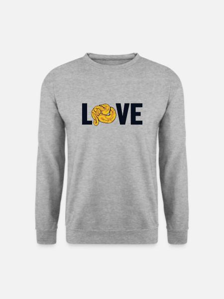 Love Schuppenkriechtiere Python Schlange Banana - Unisex Pullover - Weißgrau meliert