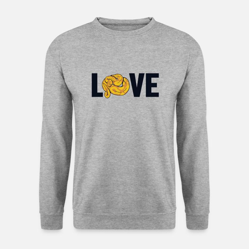 Love Schuppenkriechtiere Python Schlange Banana - Unisex Pullover - Weißgrau meliert