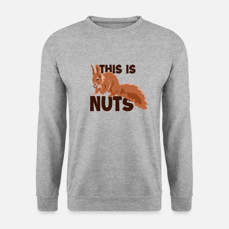 This Is Nuts Fuchshörnchen Grauhörnchen - Unisex Pullover - Weißgrau meliert