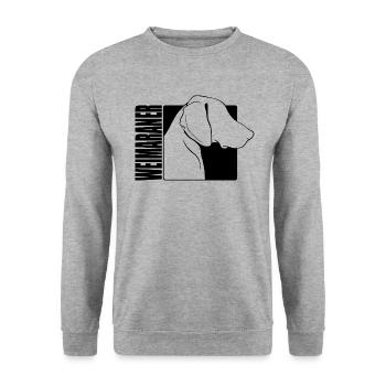 Weimaraner Profil Chiens Chiens de chasse Wilsigns - Sweat-shirt Unisexe - gris chiné - Devant - Alina (178cm) & Michal (187cm)
