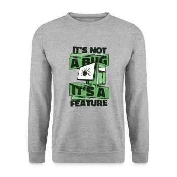 It's Not A Bug It's A Feature Developer Coder - Unisex Pullover - Weißgrau meliert - Vorne - Alina (178cm) & Michal (187cm)