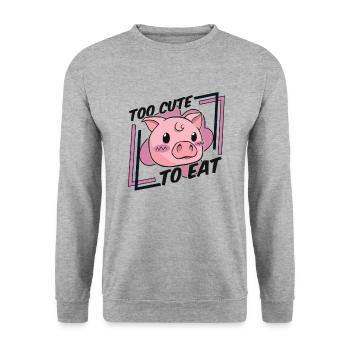 Too Cute To Eat Vegans Plant-Based Vegan Veganism - Unisex Sweatshirt - salt & pepper - Front - Alina (178cm) & Michal (187cm)