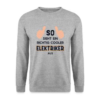 So sieht ein cooler Elektriker aus Elektroniker - Unisex Pullover - Weißgrau meliert - Vorne - Alina (178cm) & Michal (187cm)