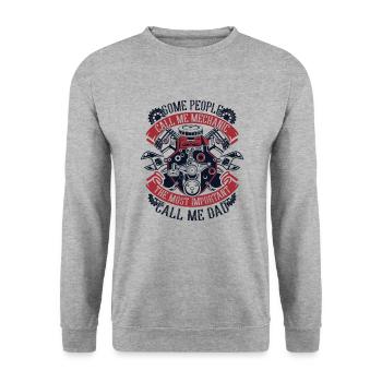 Some People Call Me Mechanic Most Important Call - Unisex Sweatshirt - salt & pepper - Front - Alina (178cm) & Michal (187cm)