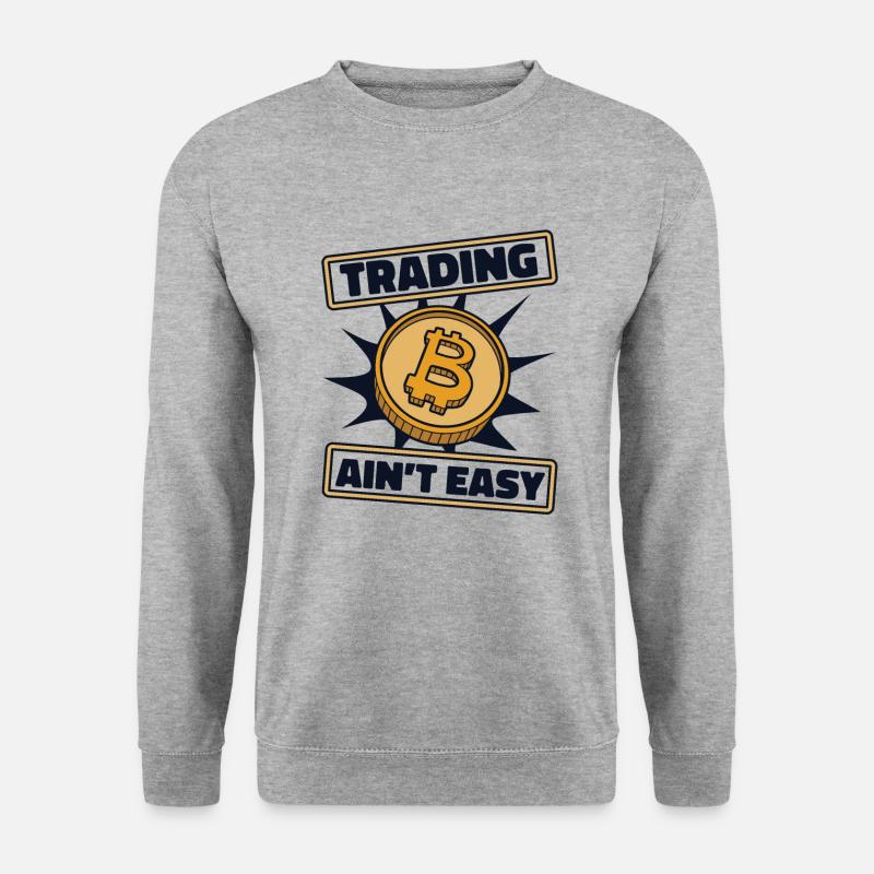 Trading Ain't Easy Blockchain Crypto - Unisex Pullover - Weißgrau meliert