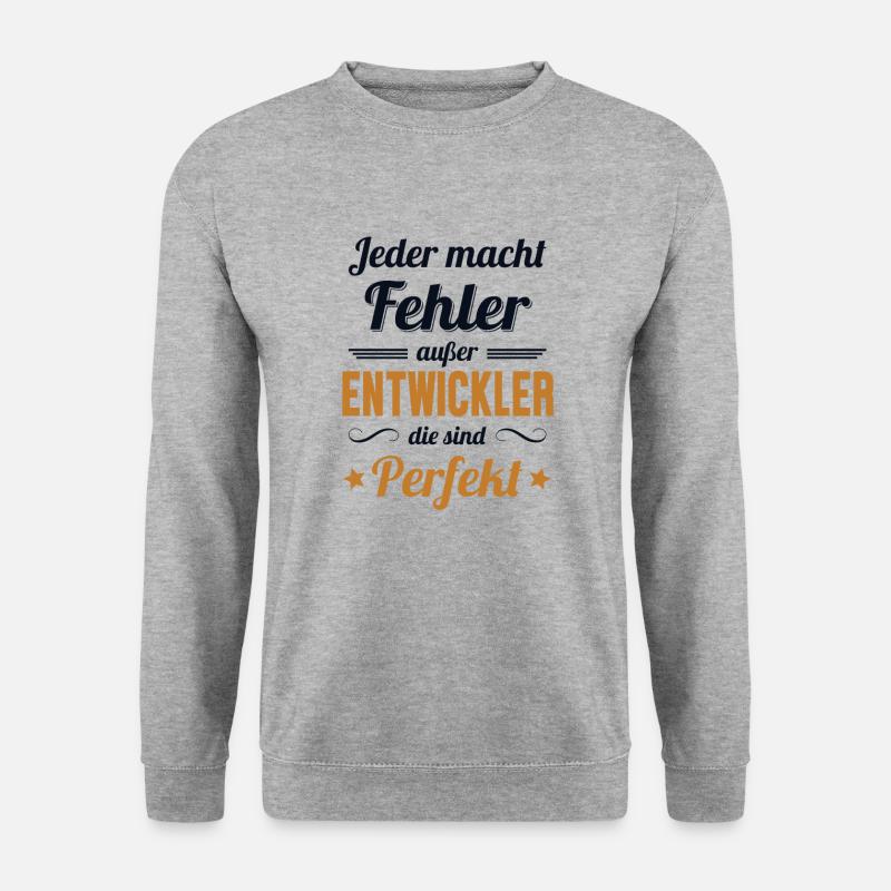 Entwickler Sind Perfekt Developer Coder - Unisex Pullover - Weißgrau meliert