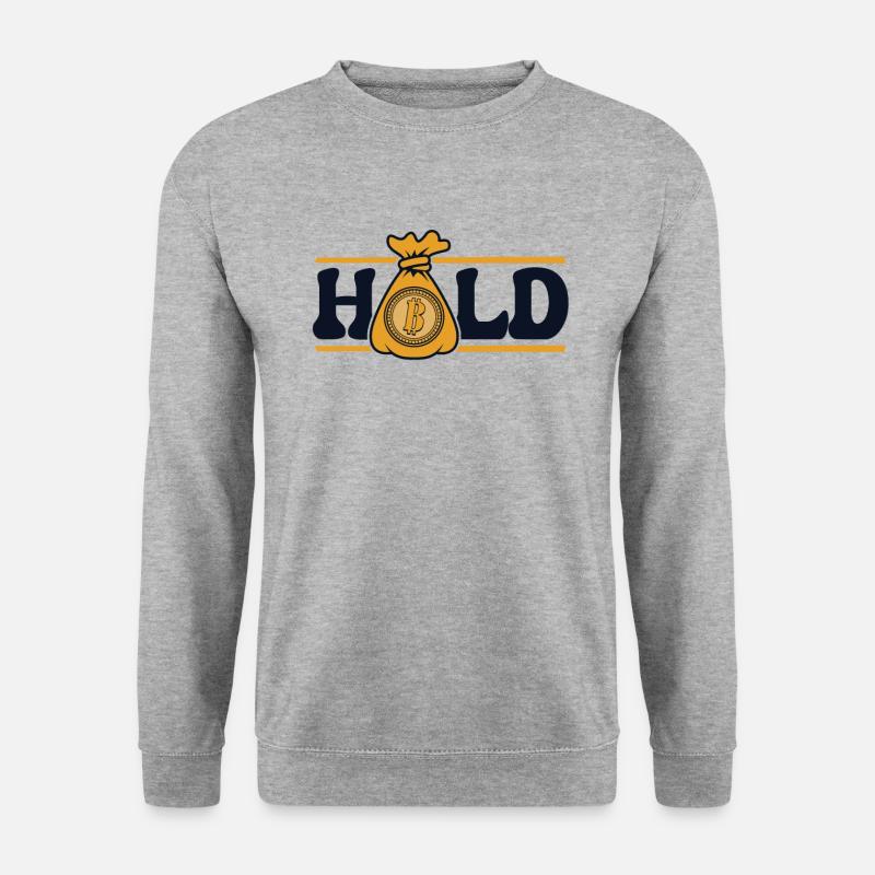 Hold Crypto Kryptowährung Blockchain Crypto - Unisex Pullover - Weißgrau meliert