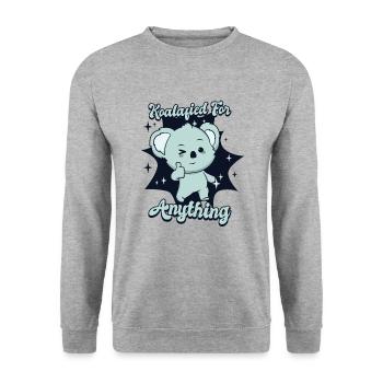Koalafied For Anything Koalabear Amoureux de l'eucalyptus - Sweat-shirt Unisexe - gris chiné - Devant - Alina (178cm) & Michal (187cm)