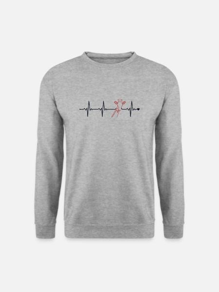 Giraffe Herzschlag Giraffidae Nubischer Afrikaner - Unisex Pullover - Weißgrau meliert