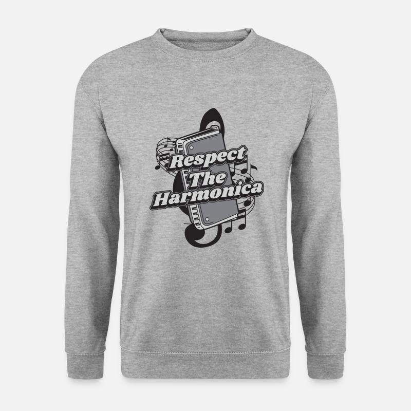 Respect The Harmonica Harmonist Harmonicist - Unisex Sweatshirt - salt & pepper