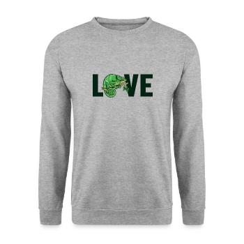 Panthère d’amour voilée Chamaeleonidae amant caméléon - Sweat-shirt Unisexe - gris chiné - Devant - Alina (178cm) & Michal (187cm)
