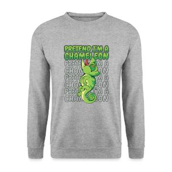 Pretend I'm A Chameleon Veiled Panther Lover - Unisex Sweatshirt - salt & pepper - Front - Alina (178cm) & Michal (187cm)