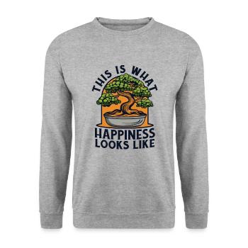 Voici à quoi ressemble le bonheur : le bonsaï Penjing - Sweat-shirt Unisexe - gris chiné - Devant - Alina (178cm) & Michal (187cm)
