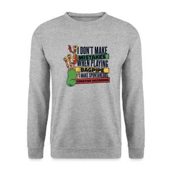 Ich mache keine Fehler beim Blasrohrspielen - Unisex Pullover - Weißgrau meliert - Vorne - Alina (178cm) & Michal (187cm)