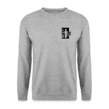 Elevator Logo Emblem Repair Inspector Elevator - Unisex Sweatshirt - salt & pepper - Front - Alina (178cm) & Michal (187cm)