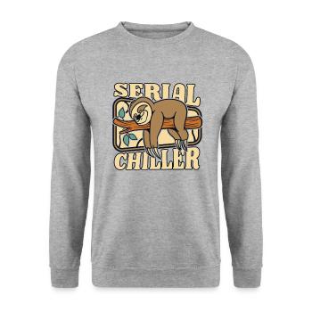 Serienkühler Folivora Braunkehl-Pilosa - Unisex Pullover - Weißgrau meliert - Vorne - Alina (178cm) & Michal (187cm)