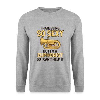 Hate Being So Sexy But I'm A Euphonist Instrument - Unisex Sweatshirt - salt & pepper - Front - Alina (178cm) & Michal (187cm)