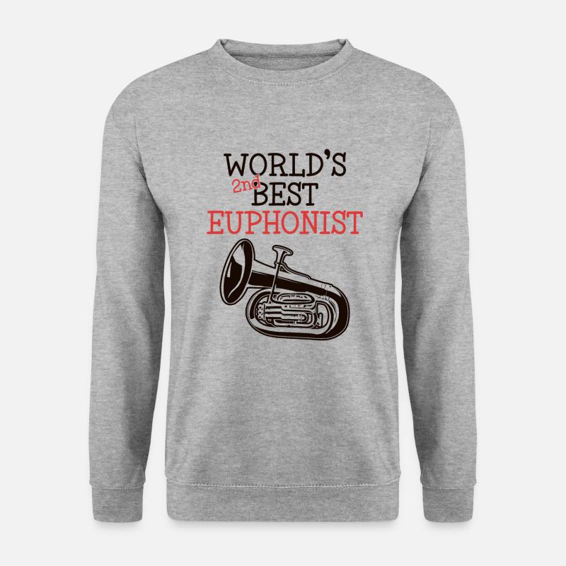 Das zweitbeste Euphonisteninstrument der Welt - Unisex Pullover - Weißgrau meliert