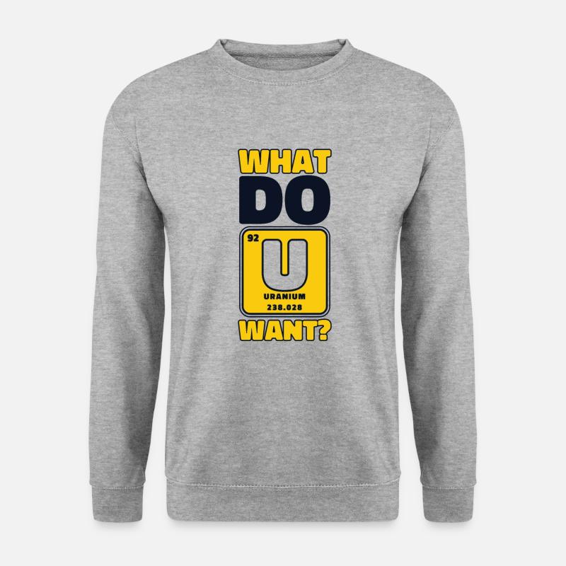 Was willst du Kernkraftwerk Energie Kernkraft - Unisex Pullover - Weißgrau meliert