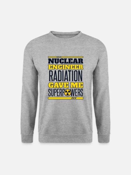 Strahlung verlieh mir Superkräfte Urannuklear - Unisex Pullover - Weißgrau meliert