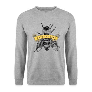 Sauvez les abeilles 4 - Sweat-shirt Unisexe - gris chiné - Devant - Alina (178cm) & Michal (187cm)