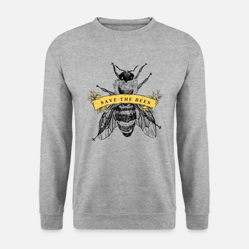 save the bees 4 - Unisex Pullover - Weißgrau meliert
